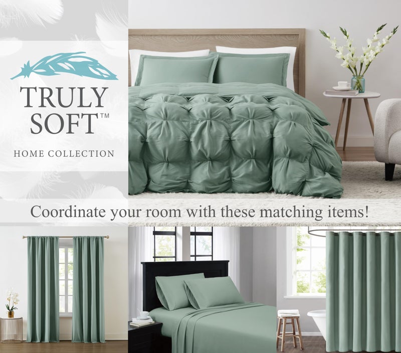 TRULY SOFT Everyday Sheet Set Green Polyester 4-Piece Queen Sheet Set, Solid Color Themed, Adult Bedding, Oeko-TEX Certified - Image 5